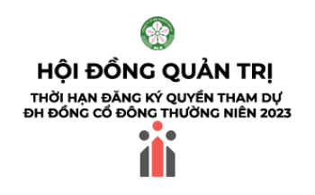 Thời hạn đăng ký cuối cùng để thực hiện quyền tham dự Đại hội đồng cổ đông thường niên năm 2023